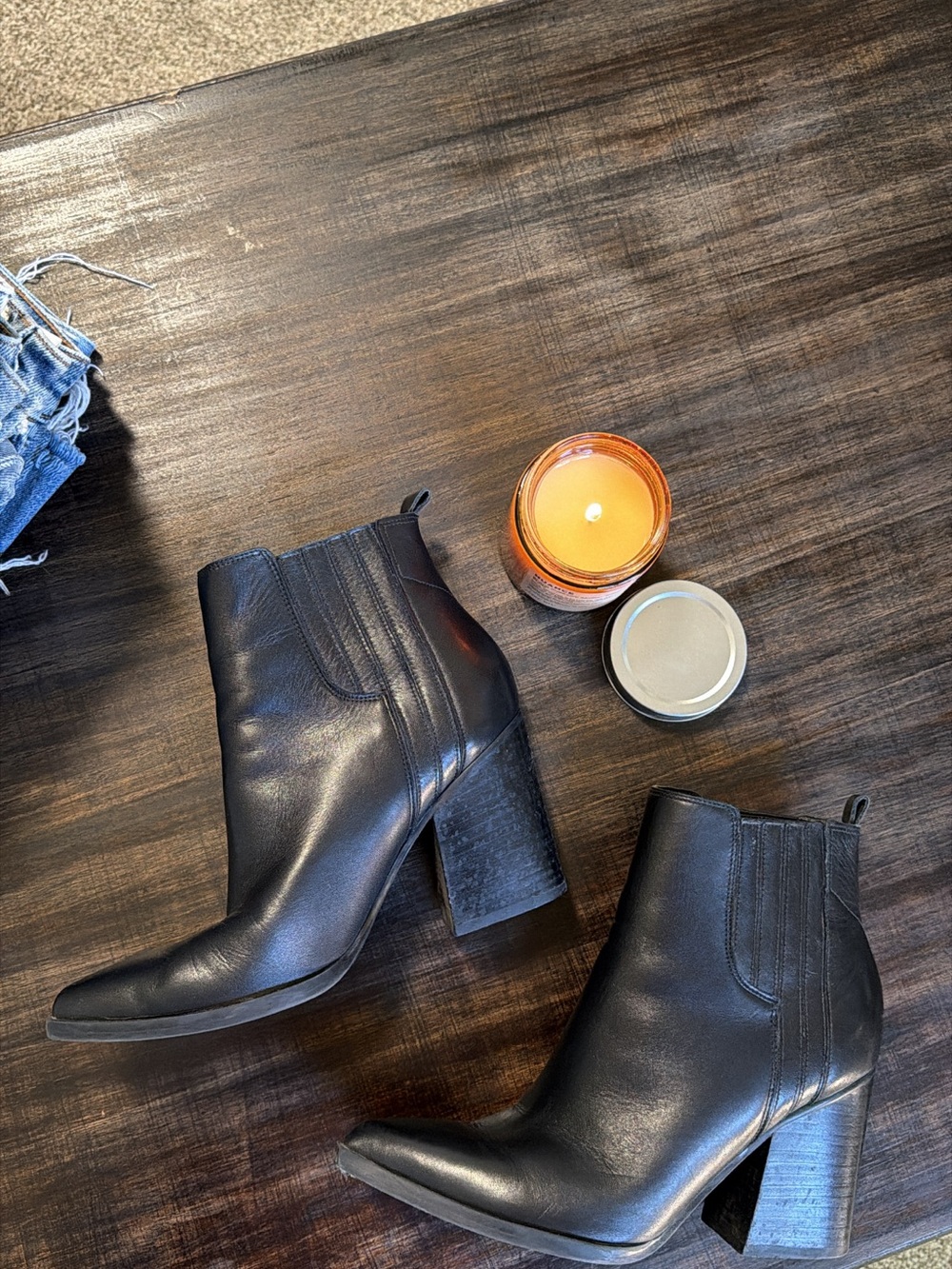 Marc Fisher Black Leather Ankle Boots